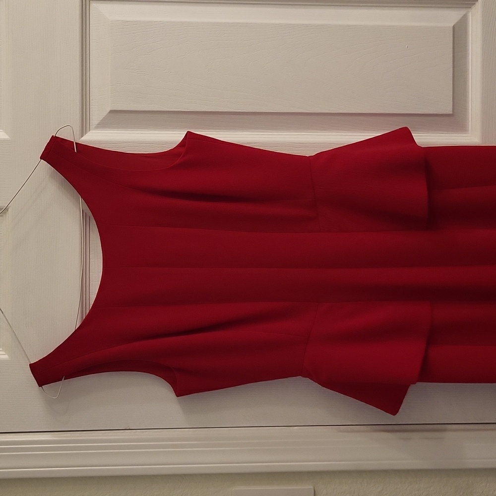 Beautiful BCBG long red peplum dress